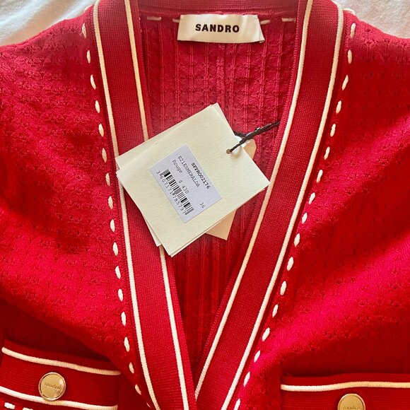 Sandro Knitted Tank Dress - Red - Picture 5 of 7